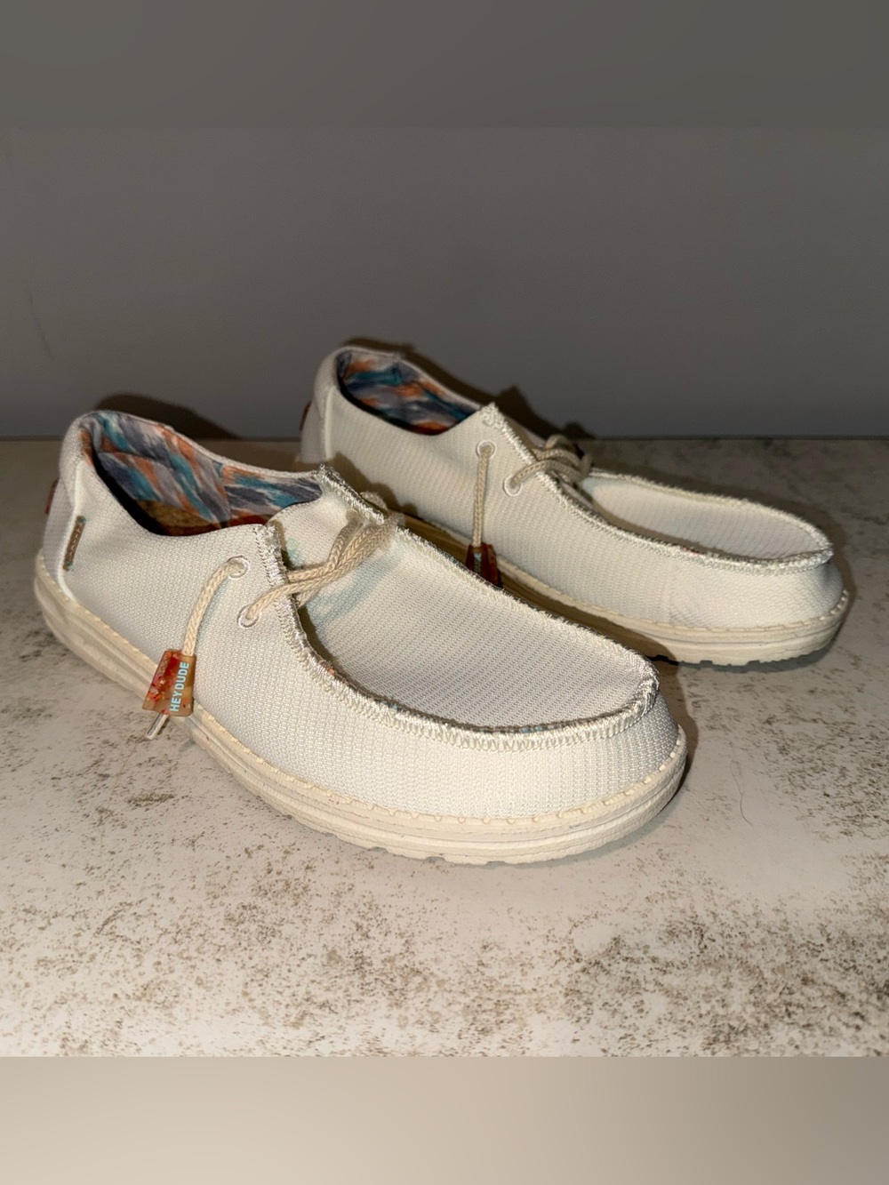 HEYDUDE Women's Wendy Eco Sox White slip-on shoes, Size 11 - Picture 3 of 10